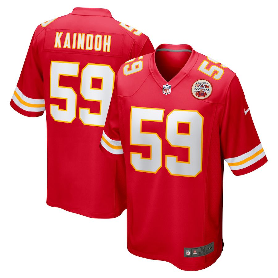 Men Kansas City Chiefs #59 Joshua Kaindoh Nike Red Game NFL Jersey->kansas city chiefs->NFL Jersey
